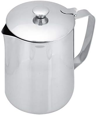 Milk Frothing Pitcher 350ml 600ml 900ml 1500ml 2000m(12oz 20oz 32oz 50oz 66oz) Steaming Pitchers Stainless Steel Milk Coffee Cappuccino Latte Art Barista Steam Pitchers Milk Jug Cup with Deco