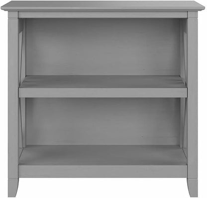 Bush Home Key West Small 2 Shelf Bookcase in Cape Cod Gray, Compact Home - Image 5
