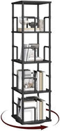 MAHANCRIS 4-Tier Rotating Bookshelf, Freestanding Corner Bookshelf, 360° by MAHANCRIS