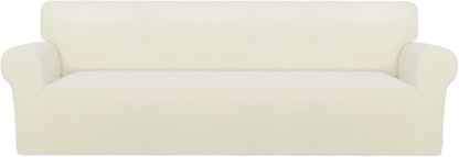 PureFit Stretch Couch Covers for Sofa 4 Seater Slipcovers Ivory | 1-Piece Sofa by PureFit