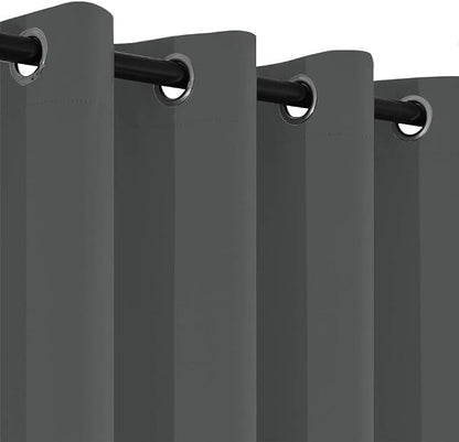Yakamok Dark Grey Room Darkening Window Curtains 52x36 Inch - Image 6