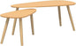 Brown Solid Pine Wood Coffee Table Set of 2 Pieces by Unknown