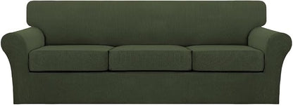 Turquoize 4 Piece Sofa Covers for 3 Cushion Couch Sofa Slipcover Soft Couch by Turquoize