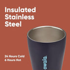 Owala SmoothSip Insulated Stainless Steel Coffee Tumbler, Reusable Iced Coffee Cup, Hot Coffee Travel Mug, Perfect for Cappuccino, BPA Free, 10 oz, Navy (Telescope Tales)
