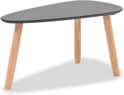 Coffee Table Set of 2 Black Solid Pine Wood Legs - Image 6