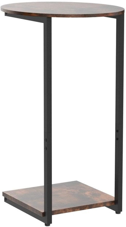 Hosfais Side Table Small End Table, C-Shaped Wood Sofa Table - Image 5