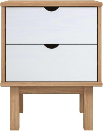 Scandinavian Style Bedside Cabinet, Engineered Wood, 15.4" x 17.7" x 22.4" - Image 3