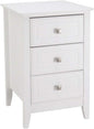 Bonnlo White Nightstand with 3 Drawers, Modern Night Stand by Bonnlo