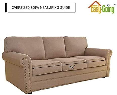 Easy-Going Reversible Couch Cover, 3 Cushion Sofa, Light Gray/Light Gray | - Image 7