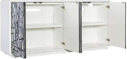 Hooker Furniture Melange Graffitio Wood Credenza in White - Image 4