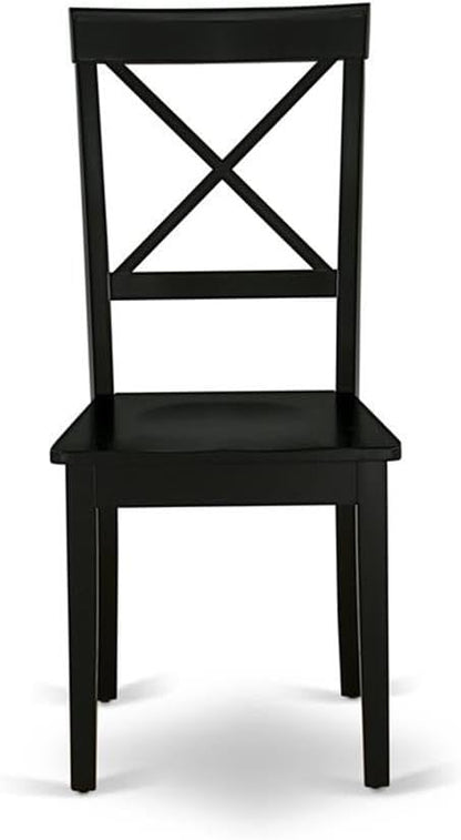 East West Furniture BOC-BLK-W Boston Dining Room Chairs - Image 5