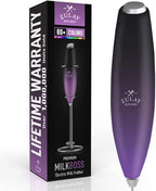 Zulay Kitchen Powerful Double Whisk Milk Frother Handheld - Foam Maker With Stand - Whisk Drink Mixer for Coffee, Mini Foamer for Latte, Matcha, Frappe, Hot Chocolate & Cappuccino (Galaxy)
