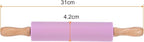 HARFINGTON Silicone Rolling Pins for Baking 12.2 Inch Non-Stick Silicone Surface Wooden Handle Rolling Pin Small Roller Playdough Rolling Pins for Fondant Kitchen Dough Pizza, Purple