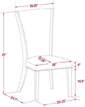 East West Furniture VEP7T03 Verona Parson Dining Chairs - Image 8