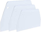 Luckycivia 3-Piece Trapezoidal Plastic Scraper - Multi-Function Kitchen Tool for Pizza Dough, Pastry, Cake (White)