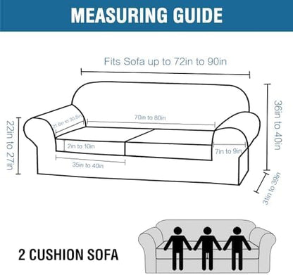 H.VERSAILTEX Real Velvet Plush 3 Piece Stretch Sofa Covers Couch Covers - Image 2