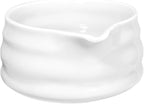 White Matcha Bowl with Spout - Chawan - Ceramic Matcha Bowls - Japanese Traditional Macha Tea Bowl for Mixing - Matcha Cup - Matcha Accessories - More Durable than Glass