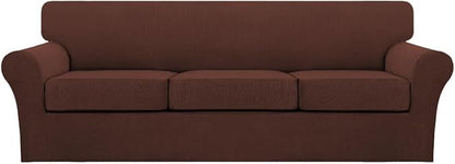 Turquoize 4 Piece Sofa Covers for 3 Cushion Couch Sofa Slipcover Soft Couch by Turquoize