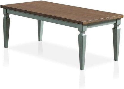 BOWERY HILL Transitional Wood 3-Piece Coffee Table Set, Antique Blue and Oak - Image 4