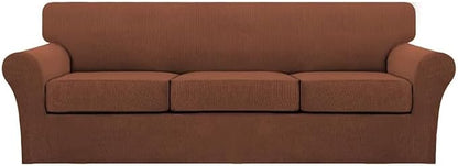 Turquoize 4 Piece Sofa Covers for 3 Cushion Couch Sofa Slipcover Soft Couch by Turquoize