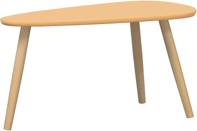 Brown Solid Pine Wood Coffee Table Set of 2 Pieces - Image 3