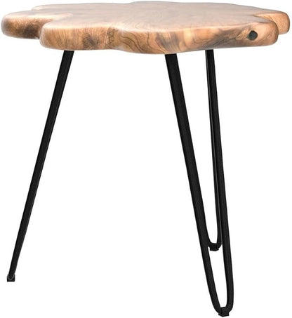 19.5 Inch Live Edge Side Table, Wood Freeform Small End Table - Image 4