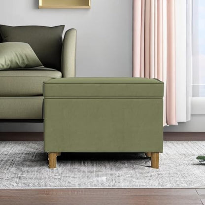 HomePop - Dinah 24" Storage Ottoman- Light Sage Green Velvet - Image 9
