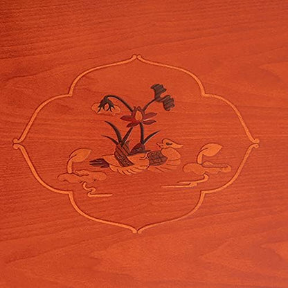Korean Style Square Folding Coffee Table, Hand-Painted Wooden Dining Table - Image 5
