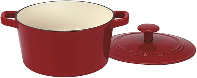 Cuisinart Chef's Classic Enameled Cast Iron Round Covered Casserole (Cardinal Red, 3- Quart)