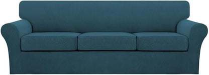 Turquoize 4 Piece Sofa Covers for 3 Cushion Couch Sofa Slipcover Soft Couch by Turquoize