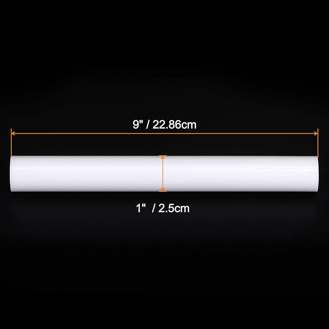 HARFINGTON Acrylic Clay Roller 9 Inch x 1 Inch Solid Non-Stick Plastic Round Tube Roller Polymer Clay Rod Fondant Rolling Pin for Shaping, Sculpting, Modeling DIY Crafts, White