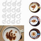 16 Pcs Foam Latte Art Stencils for Latte Cappuccino Coffee Decorating Tools