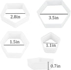 8 Pcs Soccer Ball Hexagon Cookie Cutter - 4 Sizes Geometric Biscuit Cutters Pattern Cake Topper Soccer Cookie Cutter Set for Baking Cake Decorations