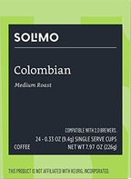 Amazon Brand - Solimo Medium Roast Coffee Pods, Colombian, Compatible with Keurig 2.0 K-Cup Brewers, 24 Count