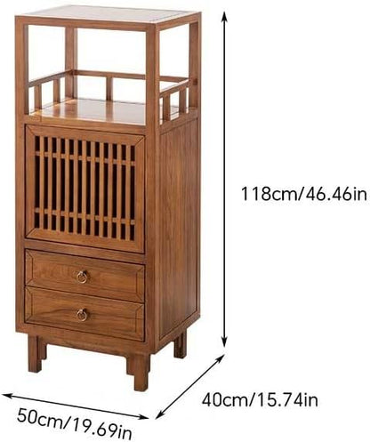 GUERNSEY End Table Chinese Style Wooden Sofa Side Table TV Cabinet Living Room - Image 3