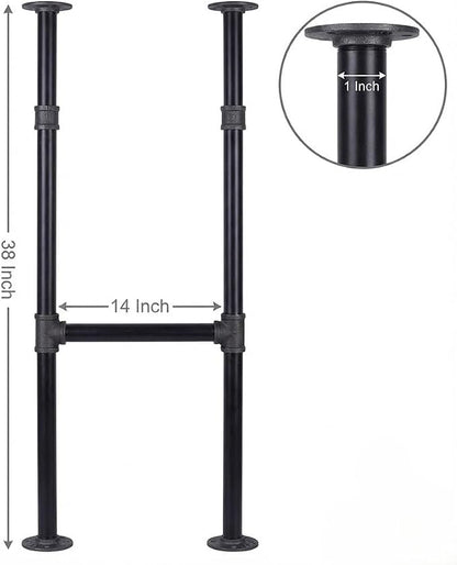 38'' x 14'' Industrial Pipe Table Leg - Image 3