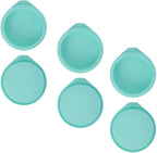 6-Pack Silicone Cake Molds 4 Inch Round Cakes Pans Green Baking Pan Set Silicone Baking Mold DIY Rainbow Cakes and Round Resin Coaster Molds, 0.8 Inch Deep (Green)