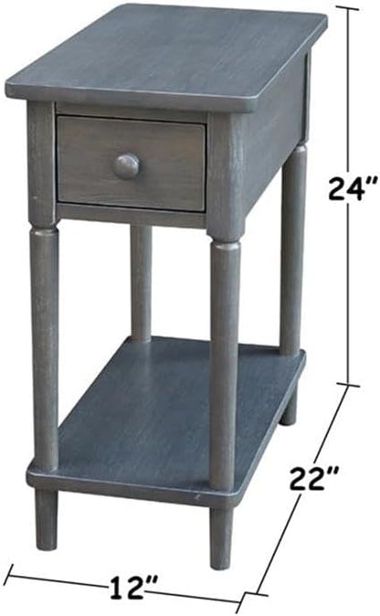 IC INTERNATIONAL CONCEPTS Solid Wood Narrow Side Table in Heather Gray Antique - Image 3