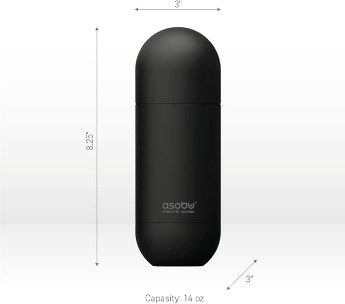 asobu Orb Stainless Steel Double Wall Insulated Travel Water Bottle – Lid Doubles as a Cup 14 Ounce (Pastel Mint)…