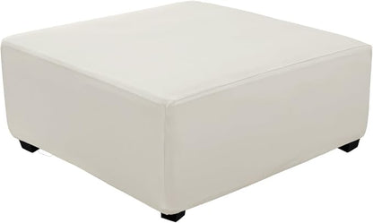 Super Stretch 40x40x15 inch Square Ottoman Cover- Soft Form Fit Ottoman Cover by UOIJAY