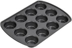 Wilton Gold Premium Non-Stick Warp-Resistant Bakeware, Made without PFAs, Muffin Pan, 12-cup, 10.5 x 15 x 1.4 in, Packaging May Vary
