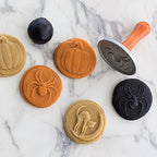 Nordic Ware 1260 Spooky Cast Cookie Stamps, 3-inch rounds, Silver