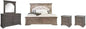 Pemberly Row King Panel Bed, Driftwood Gray Wood Frame, Upholstered Button by PEMBERLYROW
