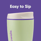 Owala SmoothSip Insulated Stainless Steel Coffee Tumbler, Reusable Iced Coffee Cup, Hot Coffee Travel Mug, Perfect for Cappuccino, BPA Free, 10 oz, Green (Hip Cactus)