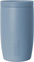 Simple Modern Travel Coffee Mug Tumbler with 360° Lid | Ceramic-Lined Insulated Stainless Steel Cold Brew Iced Coffee Cup Thermos | Gifts for Women Men Her Him | Voyager Signature | 12oz | Blue Dune