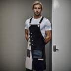 Apron for Women and Men Waterproof Canvas Extra Pocket for Chef Barista Gardening BBQ Grilling Crossback Unisex