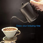 Easyworkz Gage Gooseneck Pour Over Coffee Kettle 12 oz Stainless Steel Hand Drip Coffee Pot With Long Narrow Spout