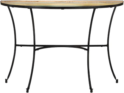 Solid Reclaimed Wood Side Table, Mixed Color Finish, 15.7x43.3x30.3 Inch Console - Image 3