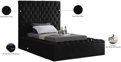 Meridian Furniture Bliss Collection Modern | Contemporary Velvet Upholstered Bed - Image 7