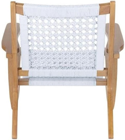 Bowery Hill Hexagon Woven Rope Accent Chair, Rubberwood Frame, Light - Image 4
